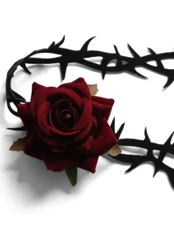 Best Retro Stage Retro Rose Flannel Flower Velvet-Necklace