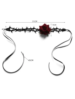 Best Retro Stage Retro Rose Flannel Flower Velvet-Necklace