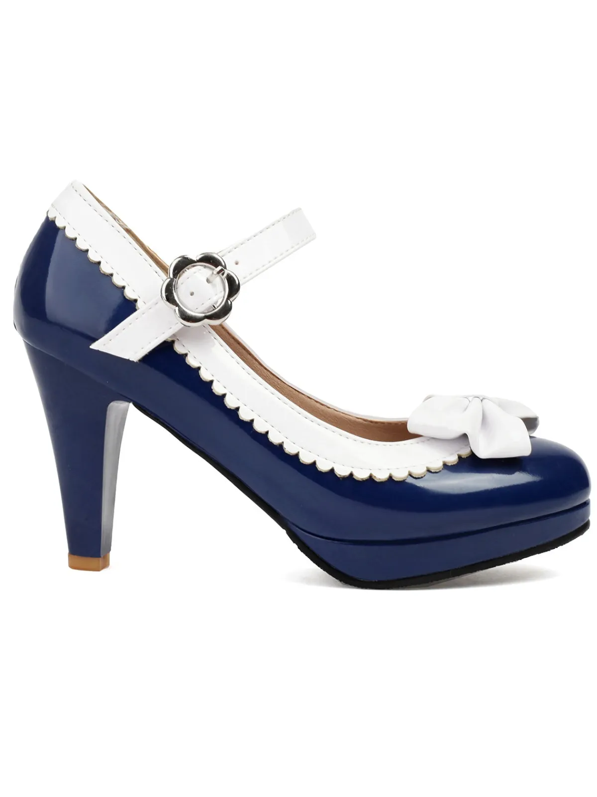 New Retro Stage Retro Round Toe Bow High Heels Shoes