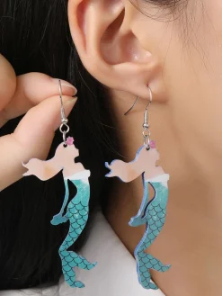 Fashion Retro Stage Retro Sea Creature Ombré Dangle Earrings
