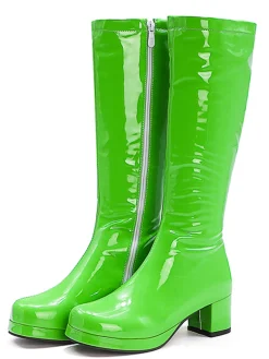 Fashion Retro Stage Retro Shiny Patent Leather Thigh-High Boots