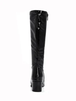 Fashion Retro Stage Retro Shiny Patent Leather Thigh-High Boots