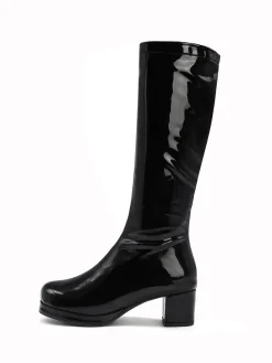 Fashion Retro Stage Retro Shiny Patent Leather Thigh-High Boots