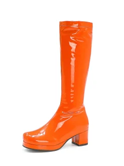 Fashion Retro Stage Retro Shiny Patent Leather Thigh-High Boots