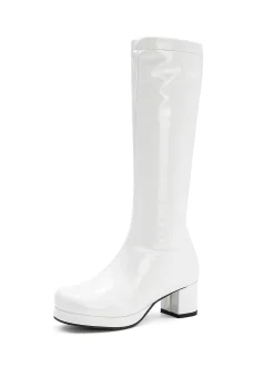 Fashion Retro Stage Retro Shiny Patent Leather Thigh-High Boots