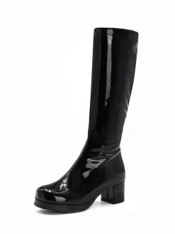 Fashion Retro Stage Retro Shiny Patent Leather Thigh-High Boots