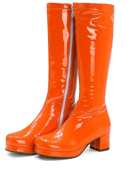 Fashion Retro Stage Retro Shiny Patent Leather Thigh-High Boots