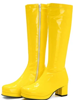Fashion Retro Stage Retro Shiny Patent Leather Thigh-High Boots