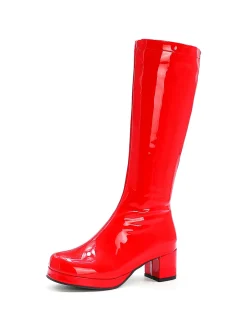 New Retro Stage Retro Shiny Patent Leather Thigh-High Boots