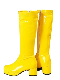 New Retro Stage Retro Shiny Patent Leather Thigh-High Boots