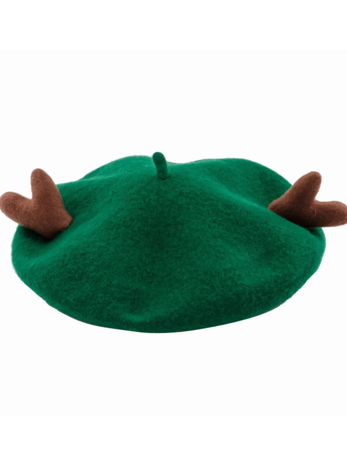 Online Retro Stage Retro Solid Antlers Wool Berets