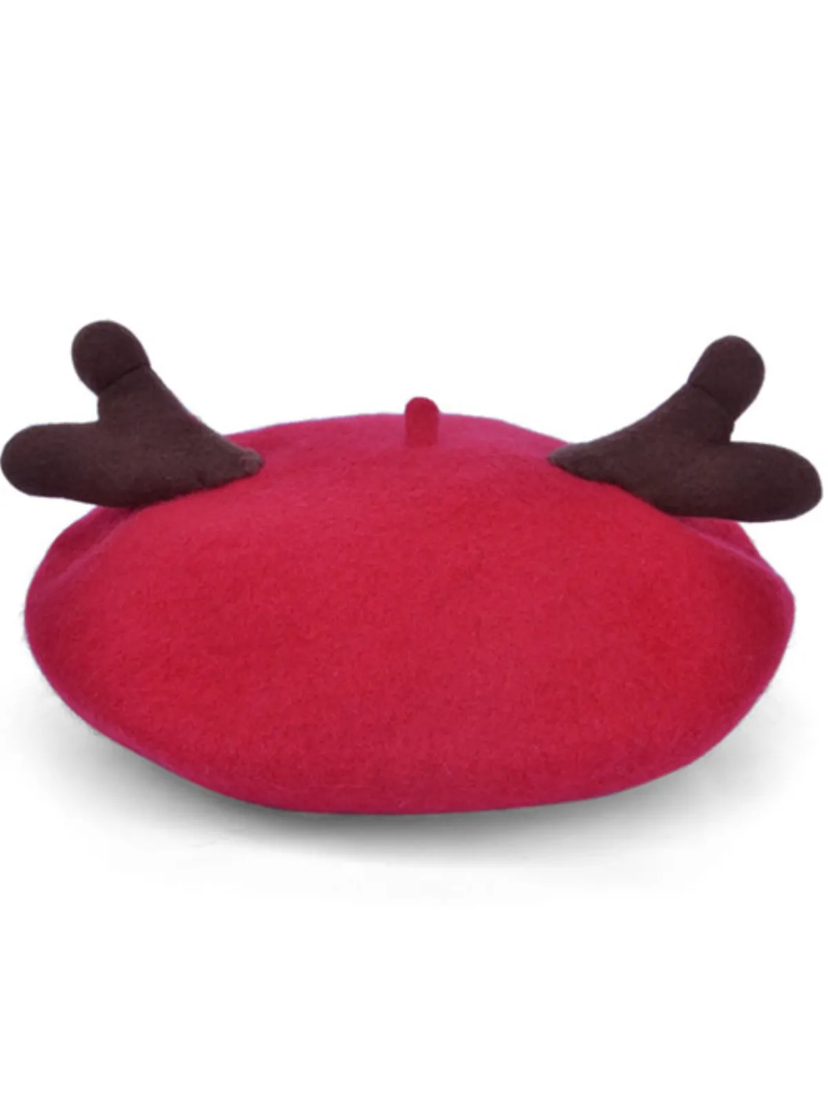 Online Retro Stage Retro Solid Antlers Wool Berets