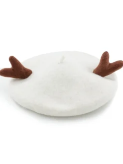 Hot Retro Stage Retro Solid Antlers Wool Berets