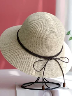 Clearance Retro Stage Retro Solid Crochet Knot Adjustable Sun Hat