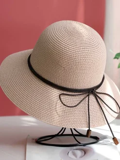 Clearance Retro Stage Retro Solid Crochet Knot Adjustable Sun Hat