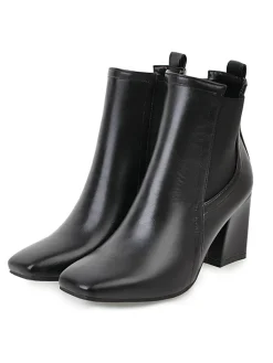 Best Retro Stage Retro Solid Thick Heel Short Boots