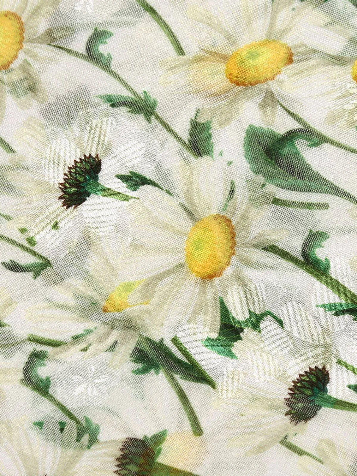 Online Retro Stage Retro Floral Button Swing Cover-up White