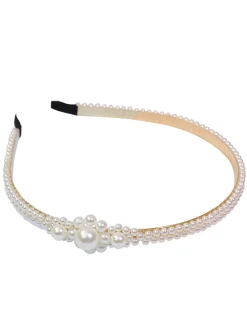 Fashion Retro Stage Retro White Pearls Headband