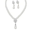 Sale Retro Stage Rhinestoned Imitation Pearl Necklace & Earrings Set