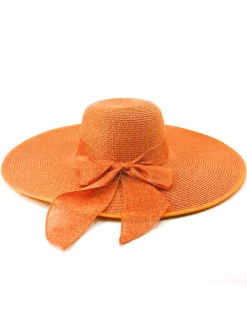 Hot Retro Stage Ribbon Wide Brim Raffia Sun Hat