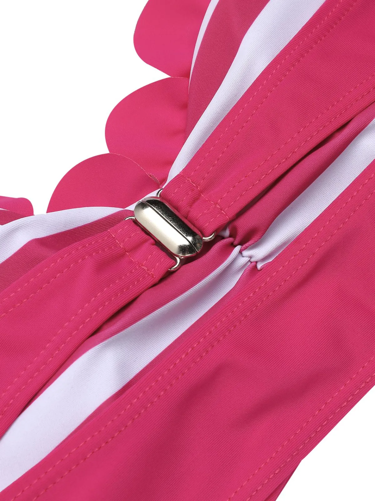 New Retro Stage 1960s Stripes Halter Bikini Set Rose Pink