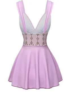 Sale Retro Stage 1940s Wide-Straps Geometric Swimdress Rose Viole