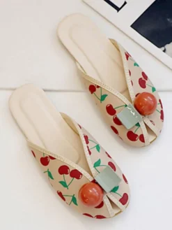 Online Retro Stage Round Toe Fruit Home Sandals
