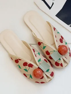 Online Retro Stage Round Toe Fruit Home Sandals