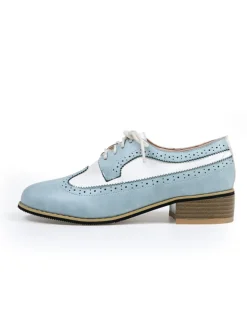 Sale Retro Stage Round Toe Paneled Brogue PU Leather Shoes