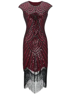 Discount Retro Stage 1920s Beaded Flapper Gatsby Dress