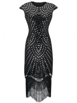 Discount Retro Stage 1920s Beaded Flapper Gatsby Dress