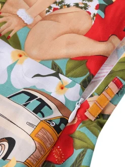 Best Retro Stage 1950s Bikini Girls Swing Dress Multi