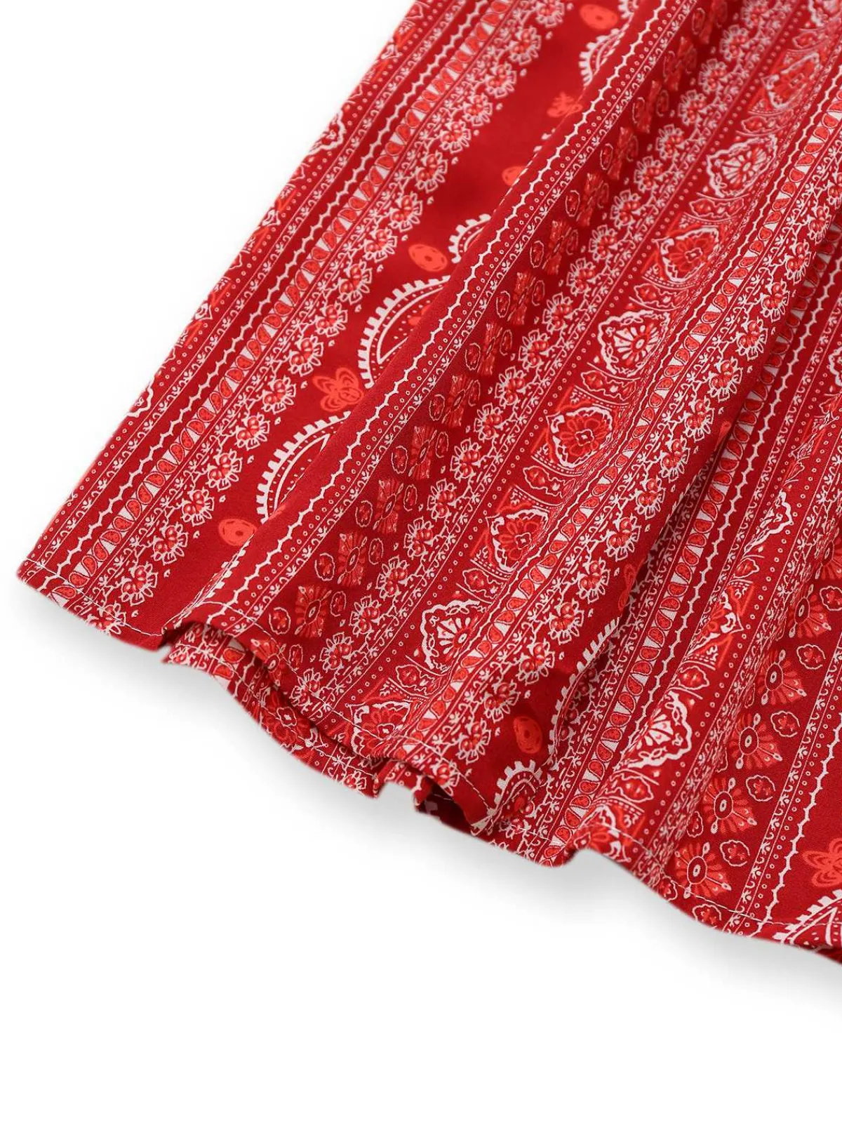 Online Retro Stage 1970s Bohemian Strapless Slit Smocked Jumpsuit