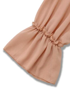 Discount Retro Stage 1970s Boho Cascading Ruffles Solid Blouse