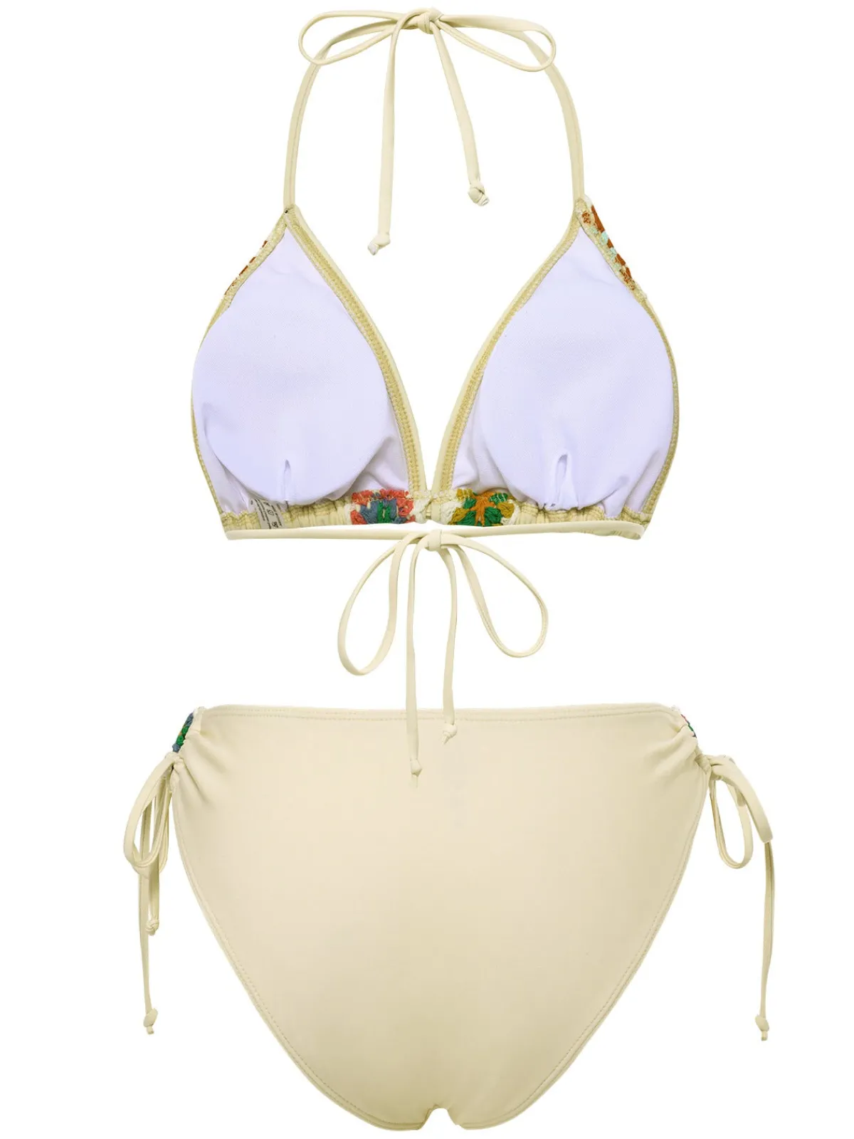 Fashion Retro Stage 1950s Boho Crochet Lace-Up Halter Bikini Set