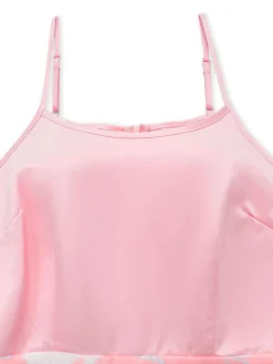 Fashion Retro Stage 1930s Bow Organza Floral Spaghetti Straps Dress