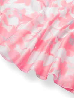 Fashion Retro Stage 1930s Bow Organza Floral Spaghetti Straps Dress