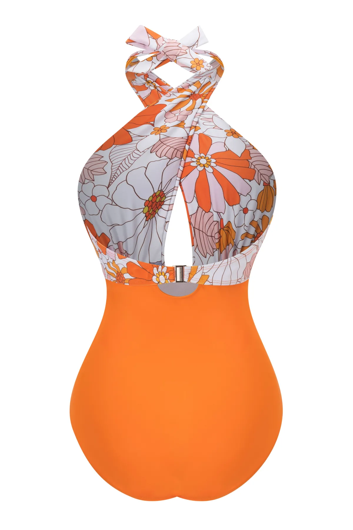 Fashion Retro Stage 1950s Bow Tie Floral Cross Straps Swimsuit