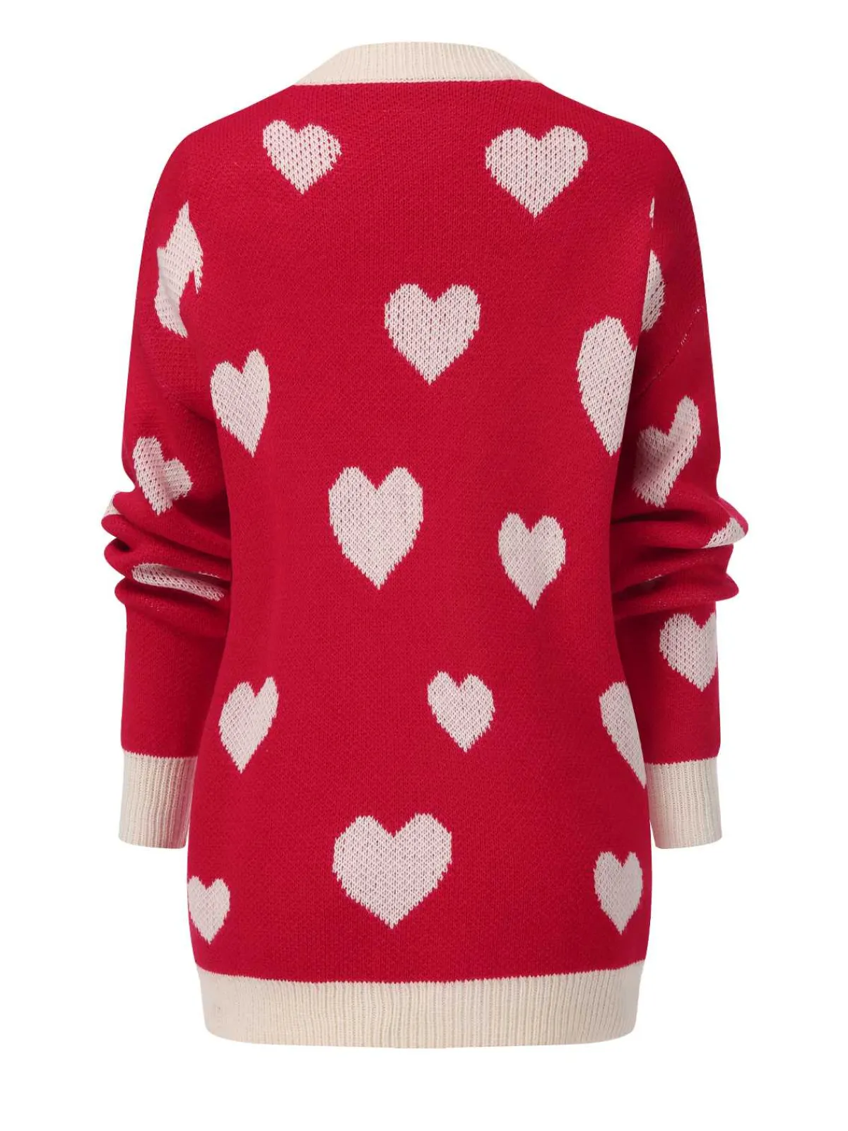 Outlet Retro Stage 1950s Button Heart Dot Knitted Cardigan