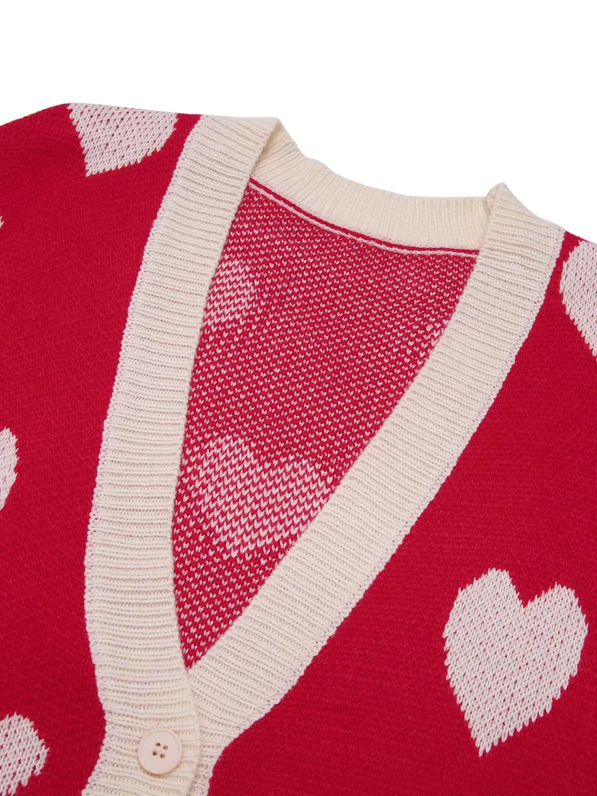 Outlet Retro Stage 1950s Button Heart Dot Knitted Cardigan
