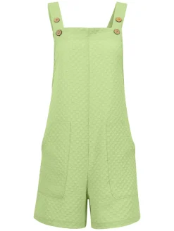 Discount Retro Stage 1940s Button Pocket Strap Straight Romper