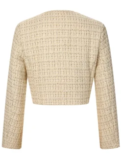 Clearance Retro Stage 1960s Button Tweed Long Sleeve Cropped Coat
