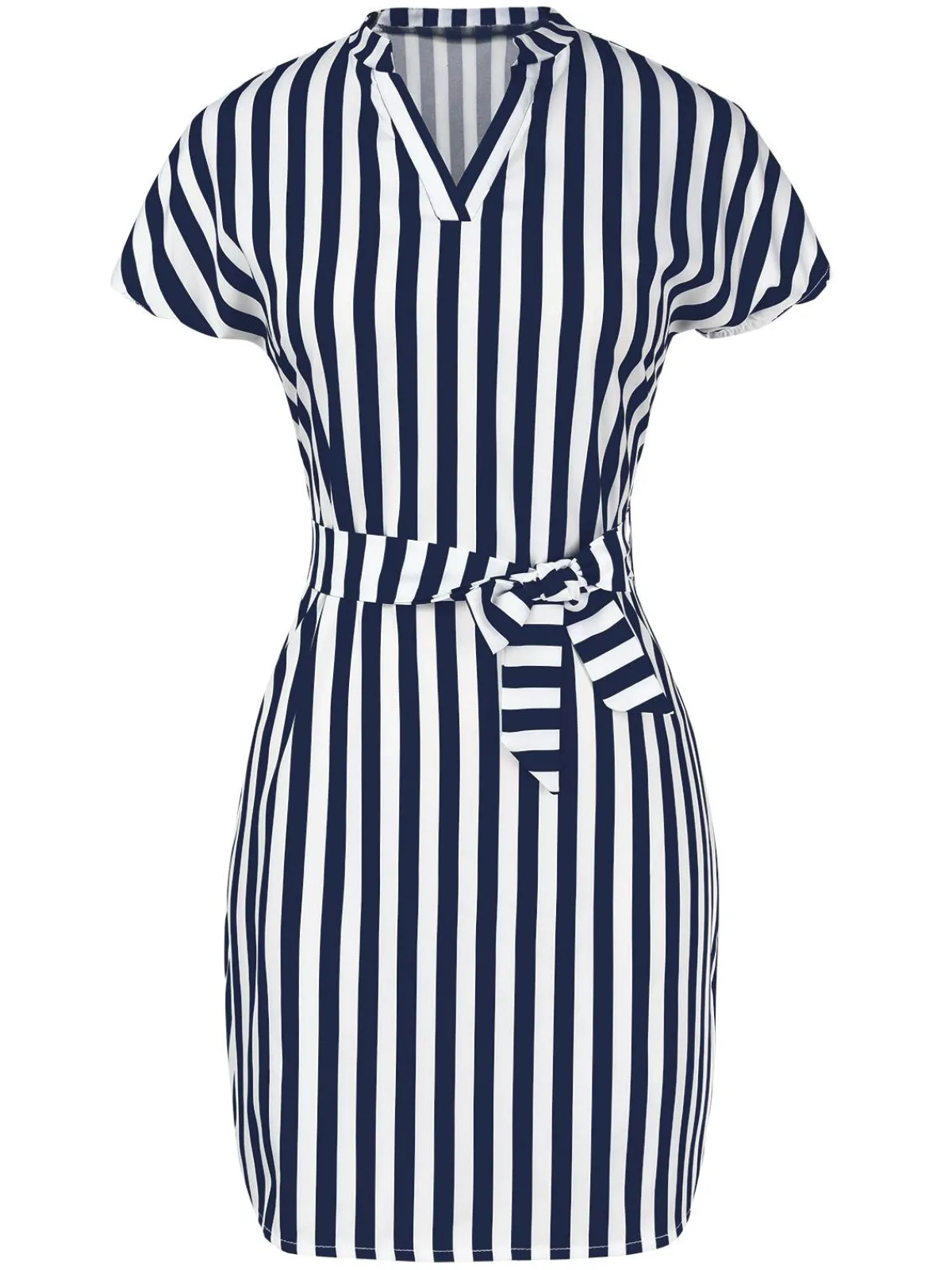 Outlet Retro Stage 1960s Cap Sleeve Vertical Stripe Pencil Dress