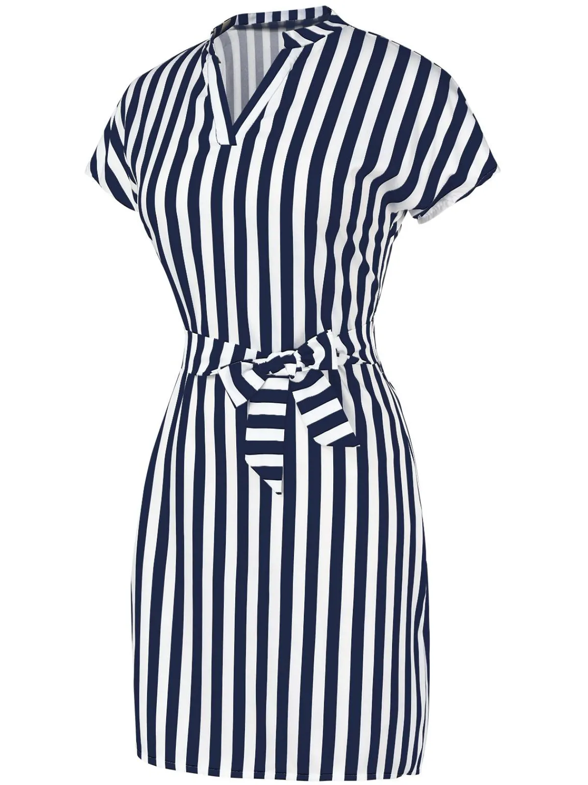 Outlet Retro Stage 1960s Cap Sleeve Vertical Stripe Pencil Dress