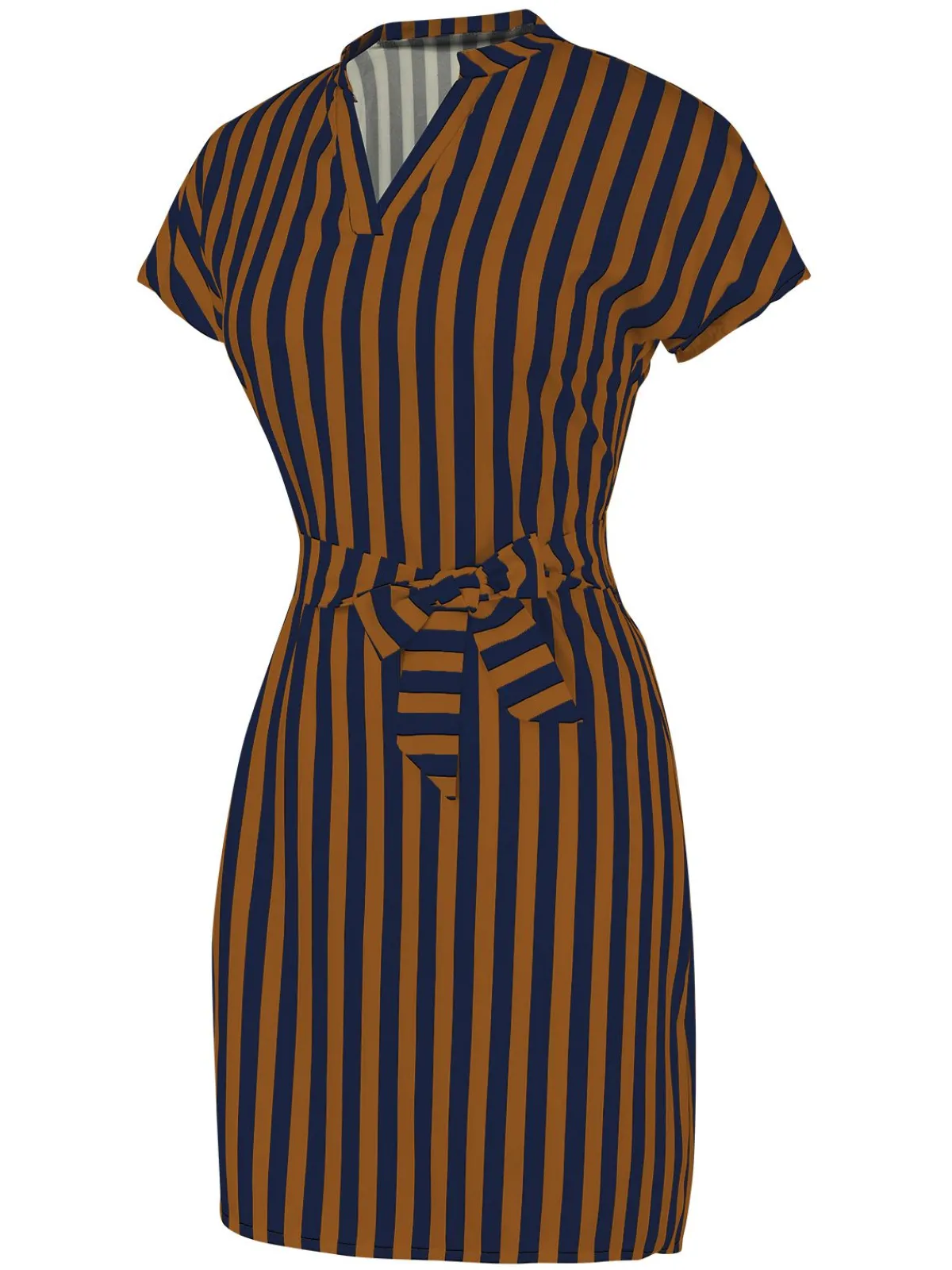 Outlet Retro Stage 1960s Cap Sleeve Vertical Stripe Pencil Dress