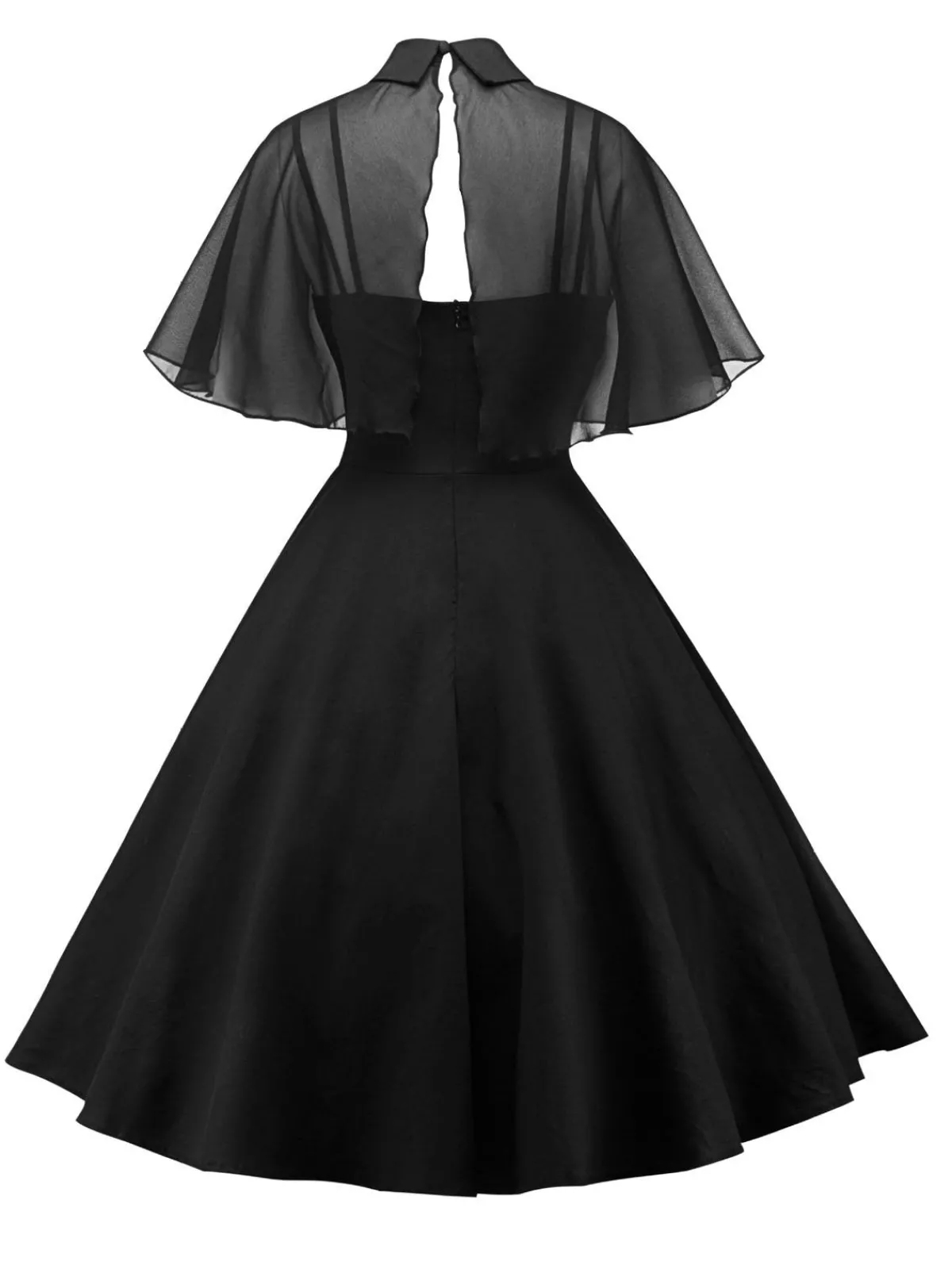 Sale Retro Stage 1950s Cape Patchwork Swing Dress