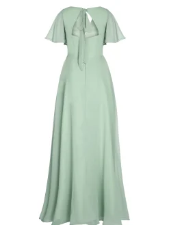 Discount Retro Stage 1950s Chiffon V-Neck Solid Vintage Dress
