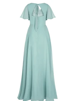 Discount Retro Stage 1950s Chiffon V-Neck Solid Vintage Dress