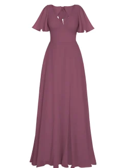 Discount Retro Stage 1950s Chiffon V-Neck Solid Vintage Dress
