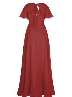 Discount Retro Stage 1950s Chiffon V-Neck Solid Vintage Dress